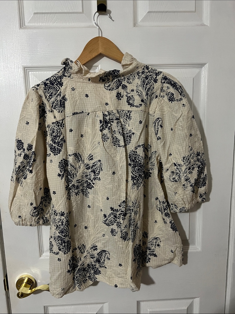 NWT Umgee Blouse Large Navy Dsesign - Picture 10 of 16
